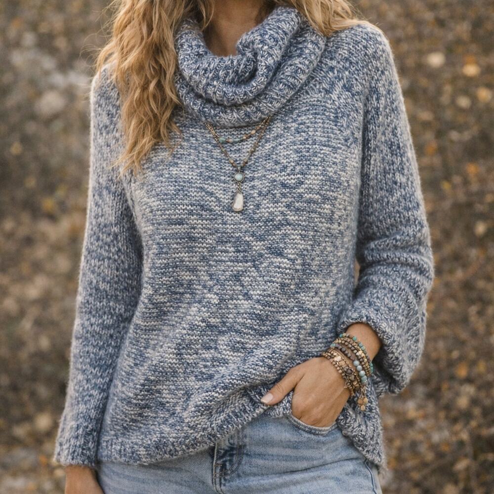 Wooden Ships SZ S/M Wool Mohair Knit Cowl Neck Sweater In Gray